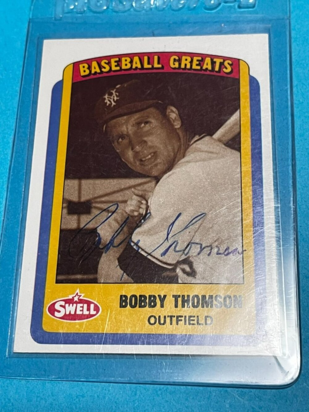 1990 Swell #21 Bobby Thomson Giants Auto Autograph Signed